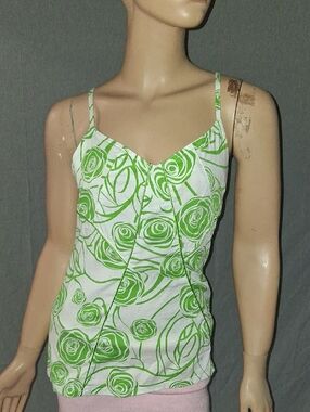 Green Floral Spaghetti-Strap Camisole - Women's Casual Top